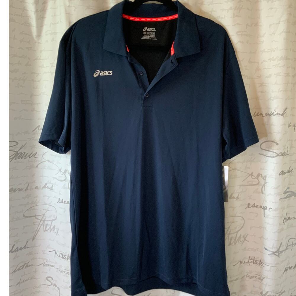 ASICS Men's 2XL Polo Shirts Bundle NWT Navy & Royal Blue Golf Tennis Athletic
